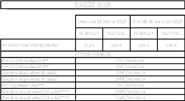 tarifs